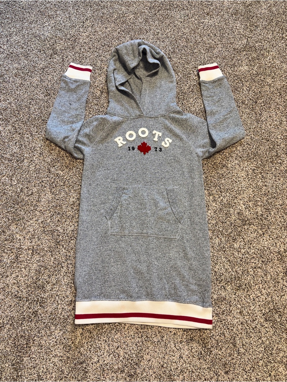 ROOTS Heathered Gray Sweater Dress Jersey Girls Youth 9/10 Long Sleeve Original